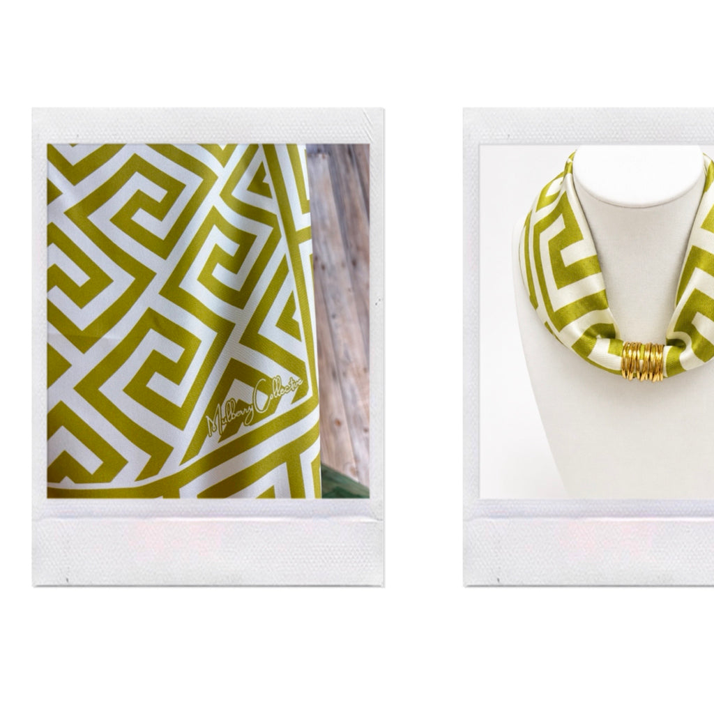 Greek Key Silk Scarf