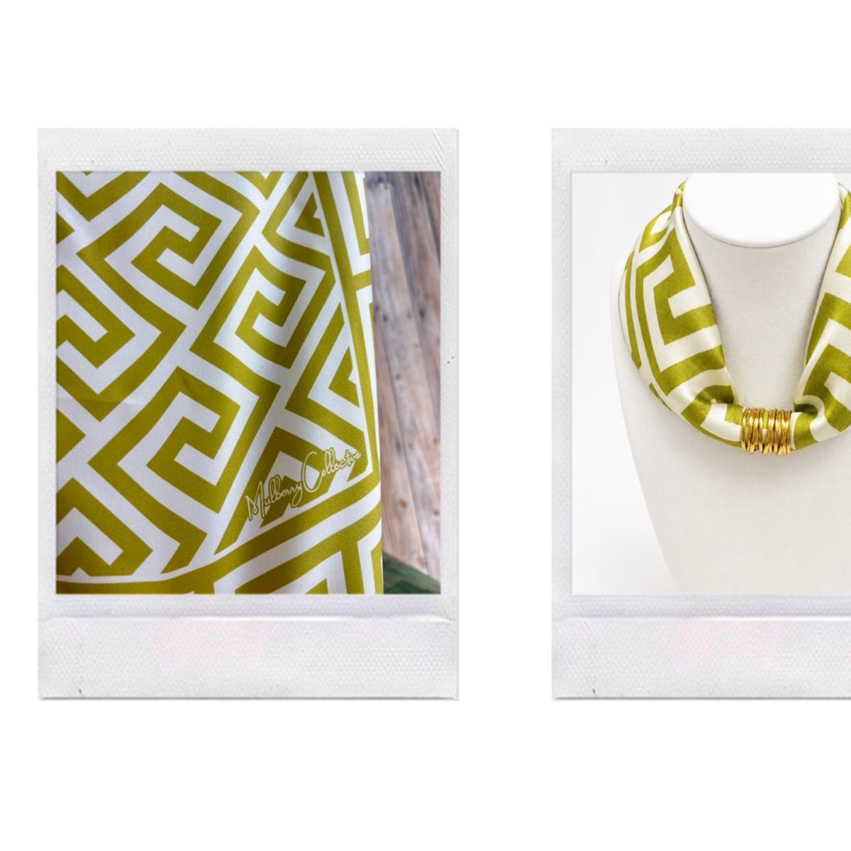 Greek Key Silk Scarf