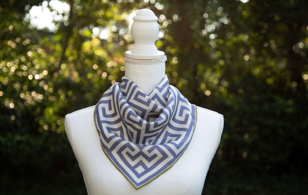 Greek Key Silk Scarf