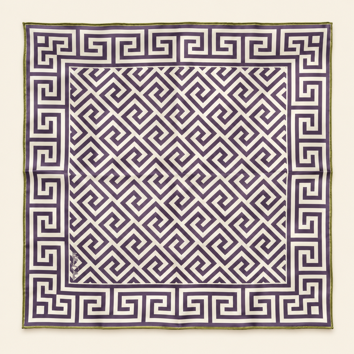 Greek Key Silk Scarf