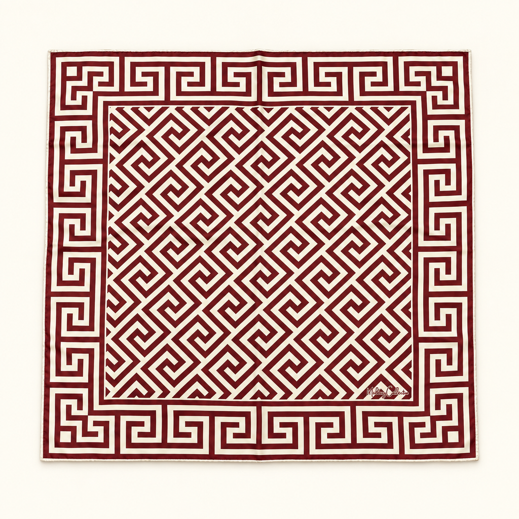 Greek Key Silk Scarf