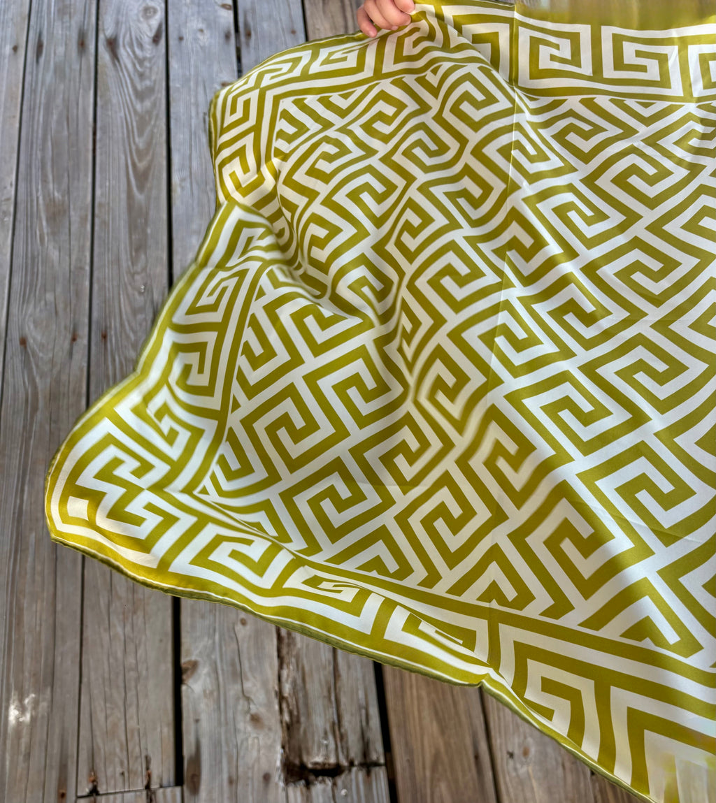 Greek Key Collection - Olive Chartreuse