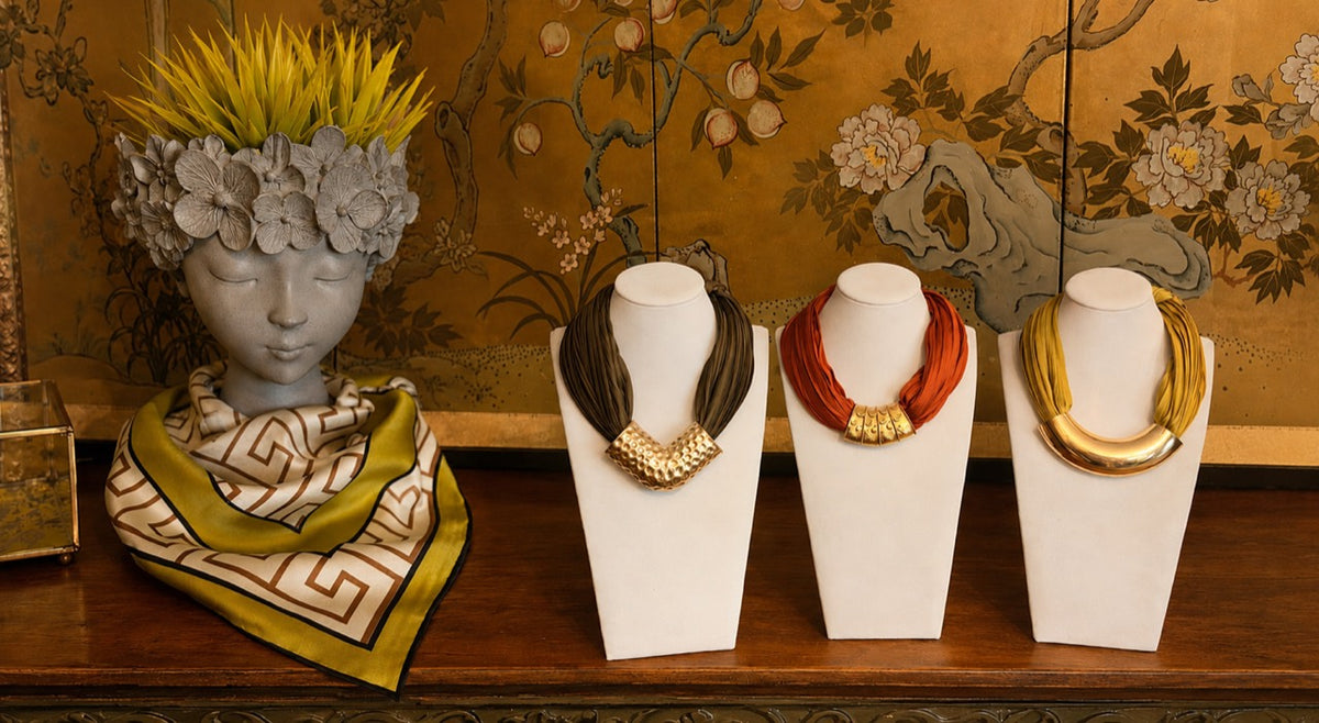 Mulberry Collective jewelry and scarf display