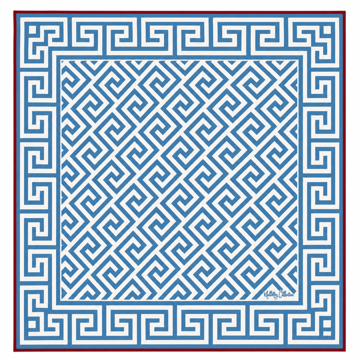 Greek Key Silk Scarf