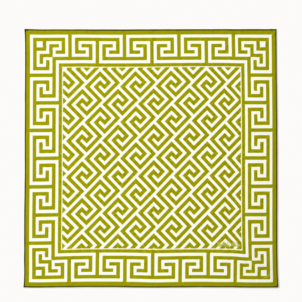 Greek Key Silk Scarf