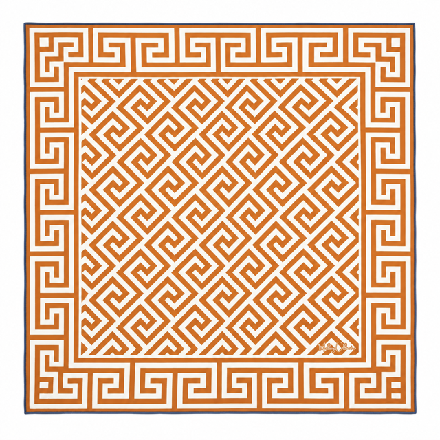 Greek Key Silk Scarf
