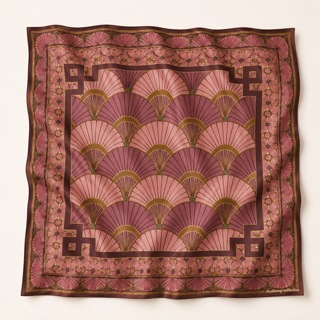 Gilded Fern Silk Scarf